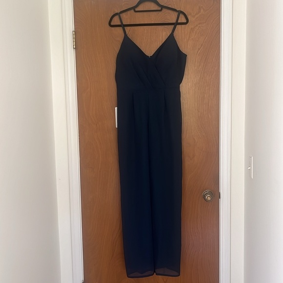 JJ House V Neck Floor Length Chiffon Jumpsuit New with Tag Size 14 - Picture 4 of 8